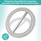 Silver Round Slider Buckle with Rhinestone